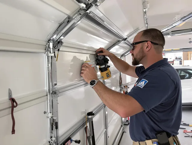 Pico Rivera Garage Door Repair technician quieting a noisy garage door in Pico Rivera