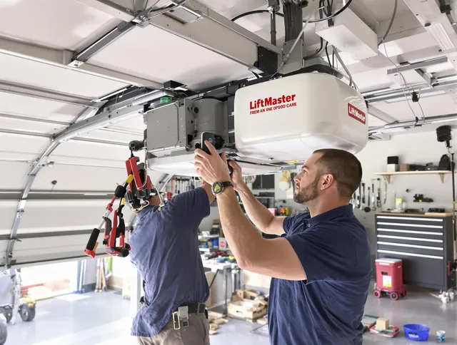 Pico Rivera Garage Door Repair technician performing advanced diagnostics on garage opener in Pico Rivera