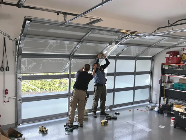 Pico Rivera Garage Door Repair expert performing precise panel replacement on Pico Rivera garage door